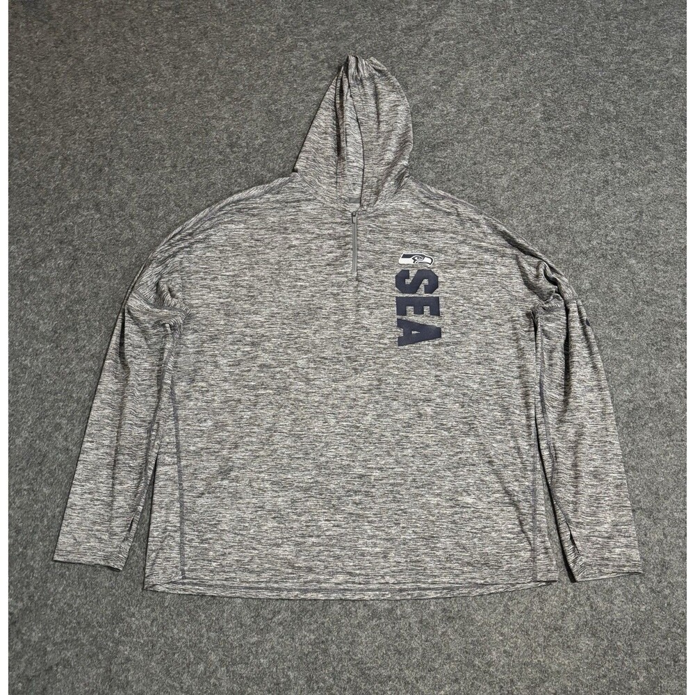 Nike Seattle Seahawks Lightweight Hoodie Men 2XL Dri Fit Performance Stretch EUC